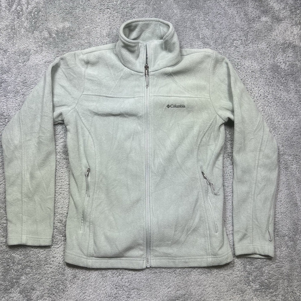 Columbia Benton Springs Jacket Womens M Mint Green Fleece Full Zip Outdoor Hike
